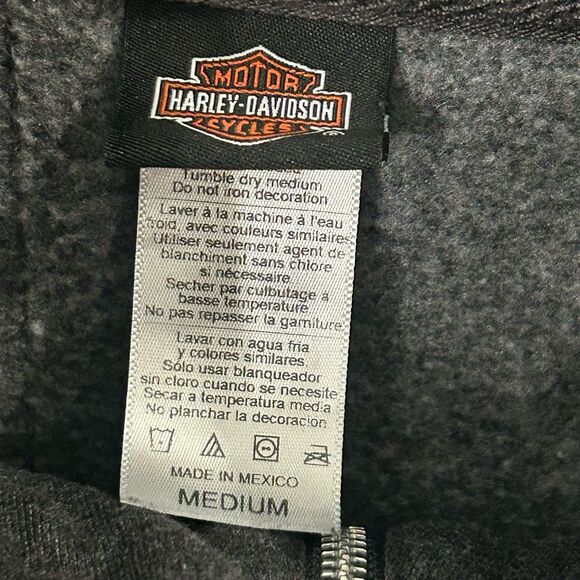 Harley-Davidson Sweatshirt Women’s Size M Gray New York Full Zip Woodstock NY - Picture 4 of 11